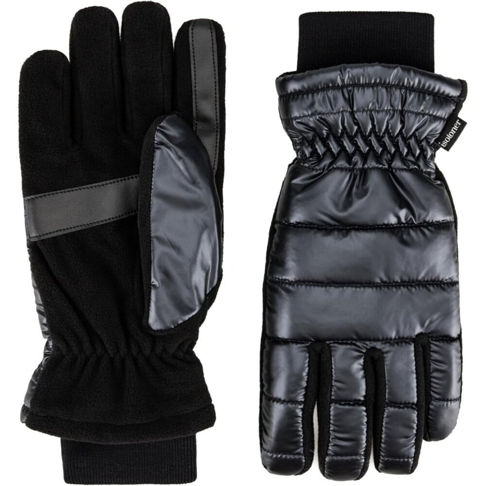 Women's Black Water Repellent Sleekheat Gloves Touchscreen Iridescent Flip